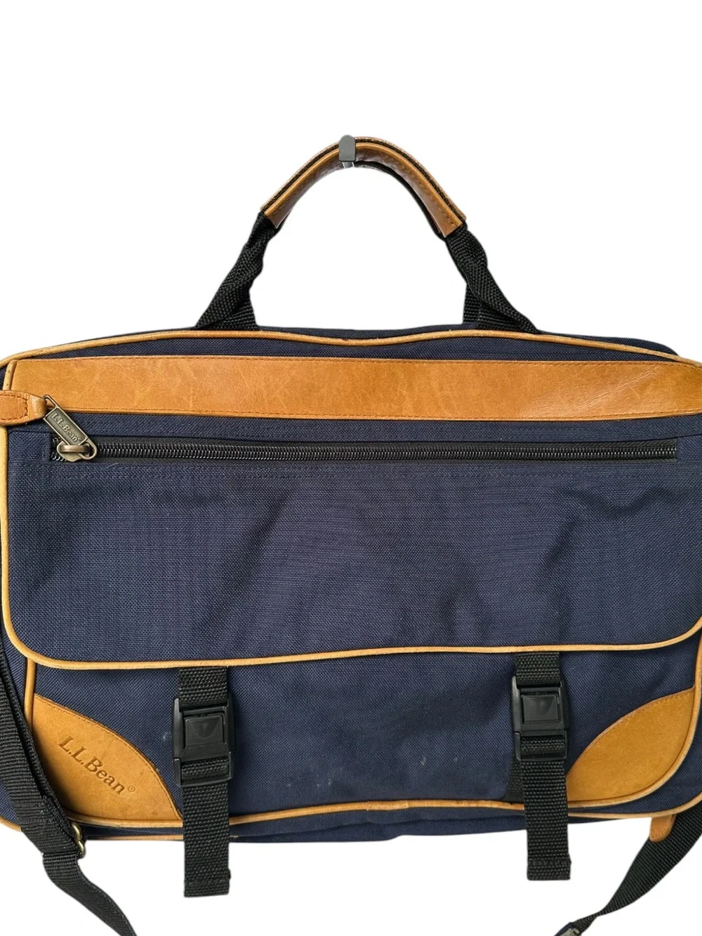 LL Bean Navy Sportsman's Deluxe Briefcase Bag Crossbody Travel